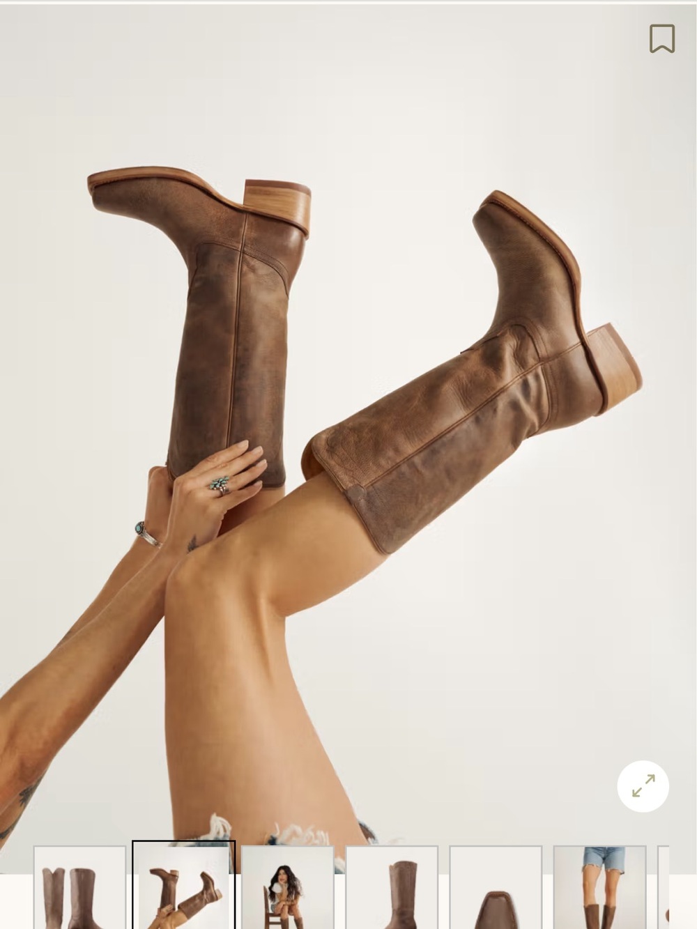 Tecovas Brown Suede Cowboy Boots - Picture 2 of 5